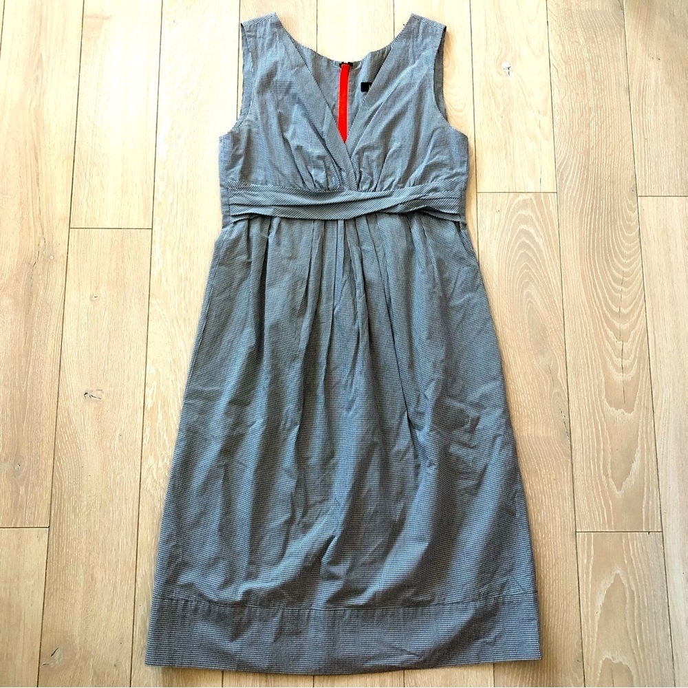 Lida Baday Gingham V Neck Dress in Black & White Size 4